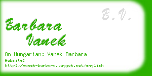 barbara vanek business card